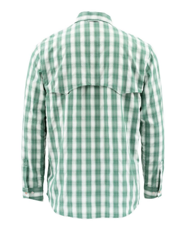 Simms Big Sky LS Shirt Evergreen Plaid Back Simms Big Sky LS Shirt Evergreen Plaid Back